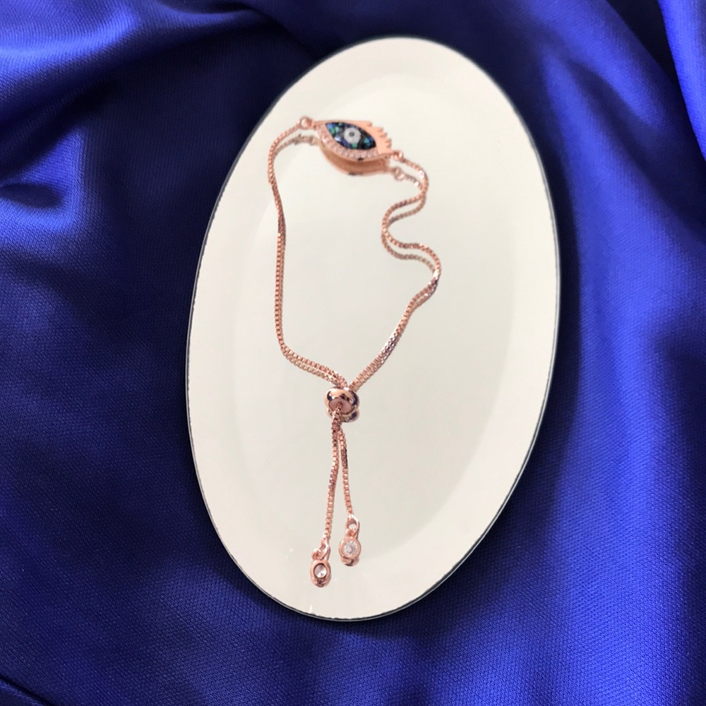 ROSE GOLD PLATED BRACELET CLear CZ & multi